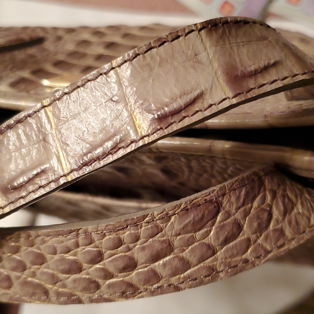 Brahmin Taupe/ Beige Croc bag (sz M) - Picture 13 of 13